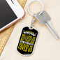 Because He Love Us Christian Keychain Stainless Steel or 18k Gold Dog Tag Keyring-Express Your Love Gifts