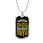 Because He Love Us Necklace Stainless Steel or 18k Gold Dog Tag 24" Chain-Express Your Love Gifts