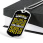 Because He Love Us Necklace Stainless Steel or 18k Gold Dog Tag 24" Chain-Express Your Love Gifts