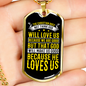 Because He Love Us Necklace Stainless Steel or 18k Gold Dog Tag 24" Chain-Express Your Love Gifts