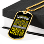 Because He Love Us Necklace Stainless Steel or 18k Gold Dog Tag 24" Chain-Express Your Love Gifts
