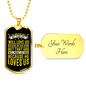 Because He Love Us Necklace Stainless Steel or 18k Gold Dog Tag 24" Chain-Express Your Love Gifts