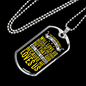 Because He Love Us Necklace Stainless Steel or 18k Gold Dog Tag 24" Chain-Express Your Love Gifts