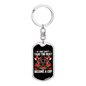 Become A Cop Keychain Stainless Steel or 18k Gold Dog Tag Keyring-Express Your Love Gifts