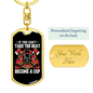 Become A Cop Keychain Stainless Steel or 18k Gold Dog Tag Keyring-Express Your Love Gifts
