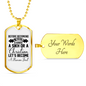 Become A Human First Necklace Stainless Steel or 18k Gold Dog Tag 24" Chain-Express Your Love Gifts