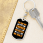 Becomes Imperfect Keychain Stainless Steel or 18k Gold Dog Tag Keyring-Express Your Love Gifts