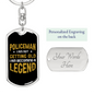 Becoming A Legend Keychain Stainless Steel or 18k Gold Dog Tag Keyring-Express Your Love Gifts