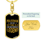 Becoming A Legend Keychain Stainless Steel or 18k Gold Dog Tag Keyring-Express Your Love Gifts