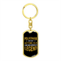 Becoming A Legend Keychain Stainless Steel or 18k Gold Dog Tag Keyring-Express Your Love Gifts