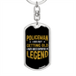 Becoming A Legend Keychain Stainless Steel or 18k Gold Dog Tag Keyring-Express Your Love Gifts
