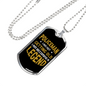 Becoming A Legend Necklace Stainless Steel or 18k Gold Dog Tag 24"-Express Your Love Gifts
