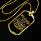 Becoming A Legend Necklace Stainless Steel or 18k Gold Dog Tag 24"-Express Your Love Gifts