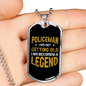 Becoming A Legend Necklace Stainless Steel or 18k Gold Dog Tag 24"-Express Your Love Gifts