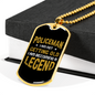 Becoming A Legend Necklace Stainless Steel or 18k Gold Dog Tag 24"-Express Your Love Gifts