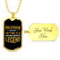 Becoming A Legend Necklace Stainless Steel or 18k Gold Dog Tag 24"-Express Your Love Gifts