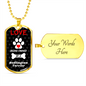 Bedlington Terrier Love Is Stainless Steel or 18k Gold Dog Tag 24" Chain-Express Your Love Gifts