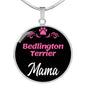 Bedlington Terrier Mama Necklace Circle Pendant Stainless Steel or 18k Gold 18-22" Dog Mom Pendant-Express Your Love Gifts