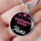 Bedlington Terrier Mama Necklace Circle Pendant Stainless Steel or 18k Gold 18-22" Dog Mom Pendant-Express Your Love Gifts