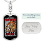 Been There Done That Firefighter Keychain Stainless Steel or 18k Gold Dog Tag Keyring-Express Your Love Gifts