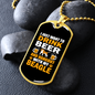 Beer and Beagle Necklace Stainless Steel or 18k Gold Dog Tag 24" Chain-Express Your Love Gifts