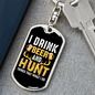 Beer And Hunt Keychain Stainless Steel or 18k Gold Dog Tag Keyring-Express Your Love Gifts
