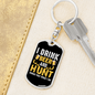 Beer And Hunt Keychain Stainless Steel or 18k Gold Dog Tag Keyring-Express Your Love Gifts