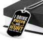 Beer And Hunt Necklace Stainless Steel or 18k Gold Dog Tag 24" Chain-Express Your Love Gifts