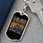 Beer And Mountain Bikes Cycling Keychain Stainless Steel or 18k Gold Dog Tag Keyring-Express Your Love Gifts