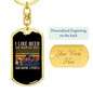 Beer And Mountain Bikes Cycling Keychain Stainless Steel or 18k Gold Dog Tag Keyring-Express Your Love Gifts