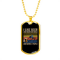 Beer And Mountain Bikes Necklace Stainless Steel or 18k Gold Dog Tag 24"-Express Your Love Gifts