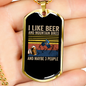 Beer And Mountain Bikes Necklace Stainless Steel or 18k Gold Dog Tag 24"-Express Your Love Gifts