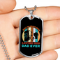 Beer Loving Dad Necklace Stainless Steel or 18k Gold Dog Tag 24" Chain-Express Your Love Gifts