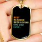 Beer Loving Dad Plain Necklace Stainless Steel or 18k Gold Dog Tag 24" Chain-Express Your Love Gifts