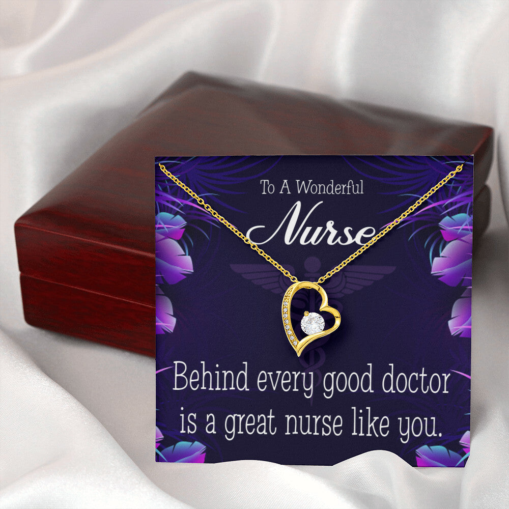 Behind Every Doctor Healthcare Medical Worker Nurse Appreciation Gift Forever Necklace w Message Card-Express Your Love Gifts