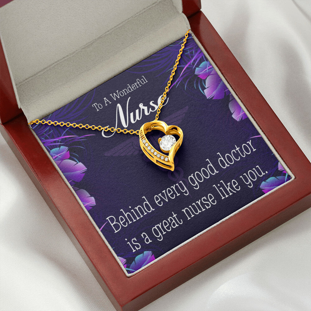 Behind Every Doctor Healthcare Medical Worker Nurse Appreciation Gift Forever Necklace w Message Card-Express Your Love Gifts