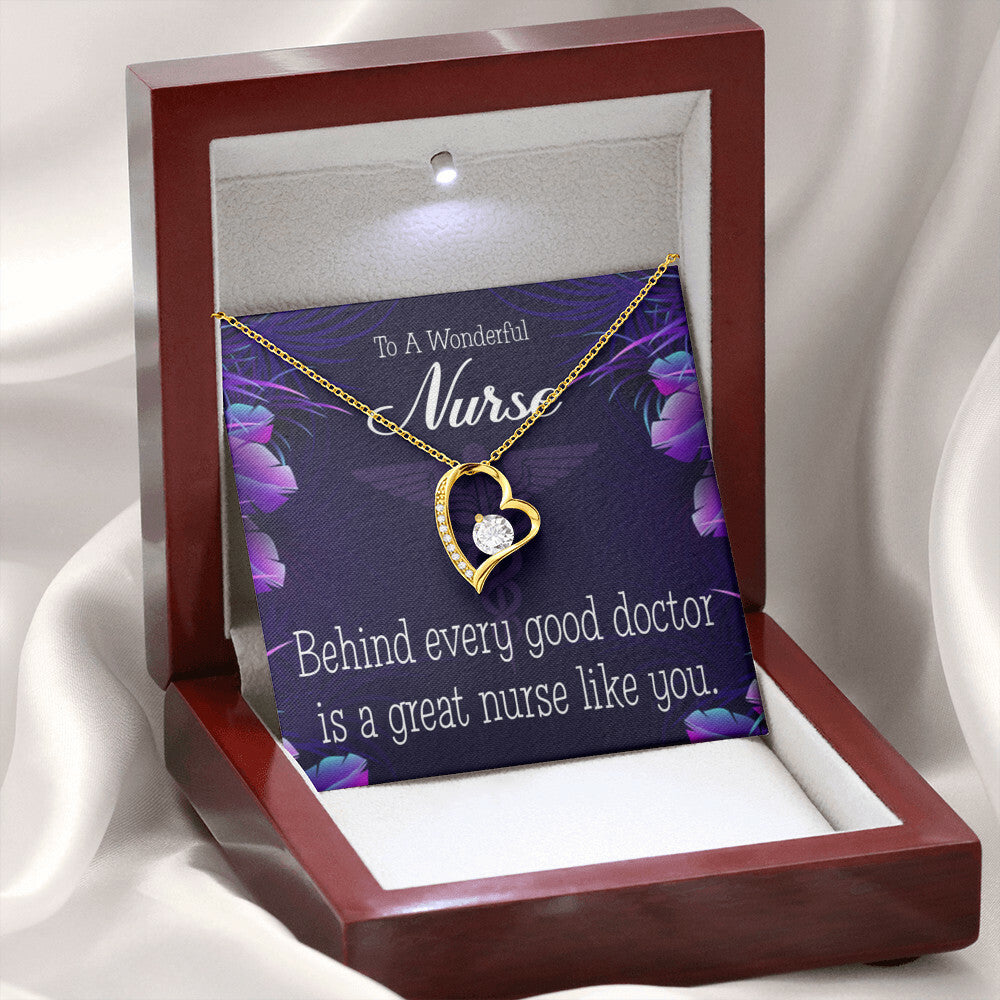 Behind Every Doctor Healthcare Medical Worker Nurse Appreciation Gift Forever Necklace w Message Card-Express Your Love Gifts