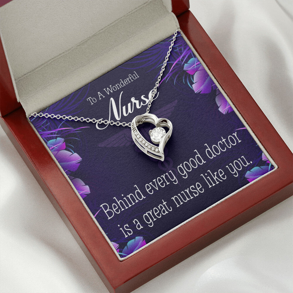 Behind Every Doctor Healthcare Medical Worker Nurse Appreciation Gift Forever Necklace w Message Card-Express Your Love Gifts