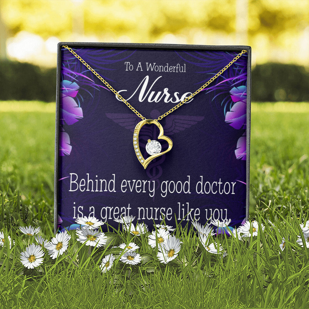 Behind Every Doctor Healthcare Medical Worker Nurse Appreciation Gift Forever Necklace w Message Card-Express Your Love Gifts