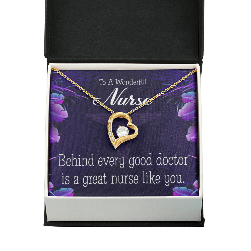 Behind Every Doctor Healthcare Medical Worker Nurse Appreciation Gift Forever Necklace w Message Card-Express Your Love Gifts