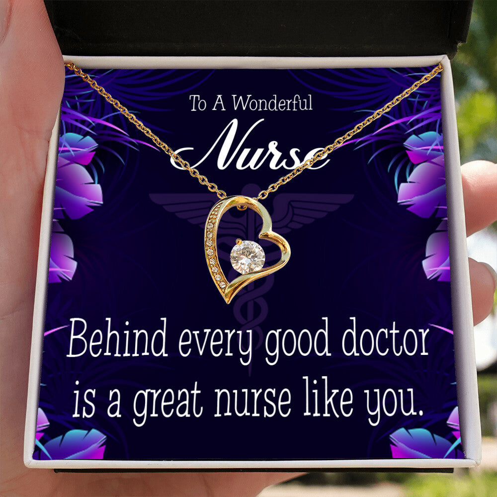 Behind Every Doctor Healthcare Medical Worker Nurse Appreciation Gift Forever Necklace w Message Card-Express Your Love Gifts