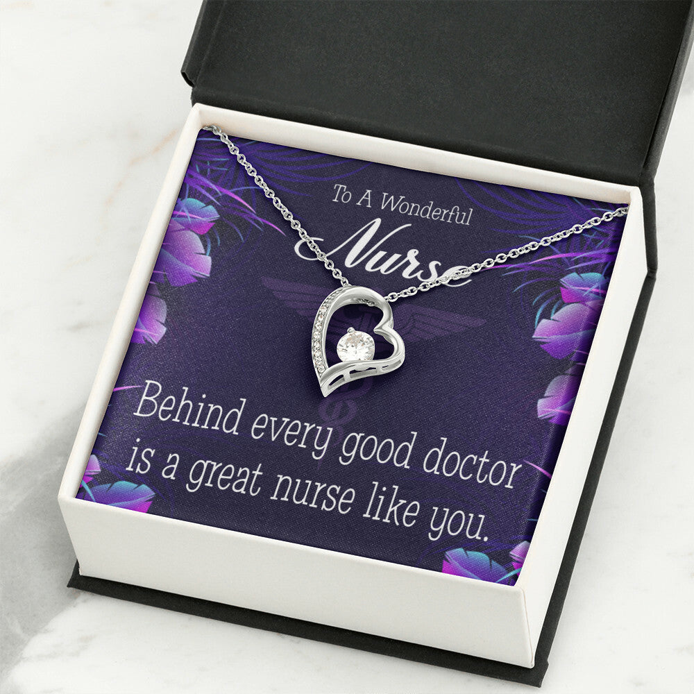 Behind Every Doctor Healthcare Medical Worker Nurse Appreciation Gift Forever Necklace w Message Card-Express Your Love Gifts