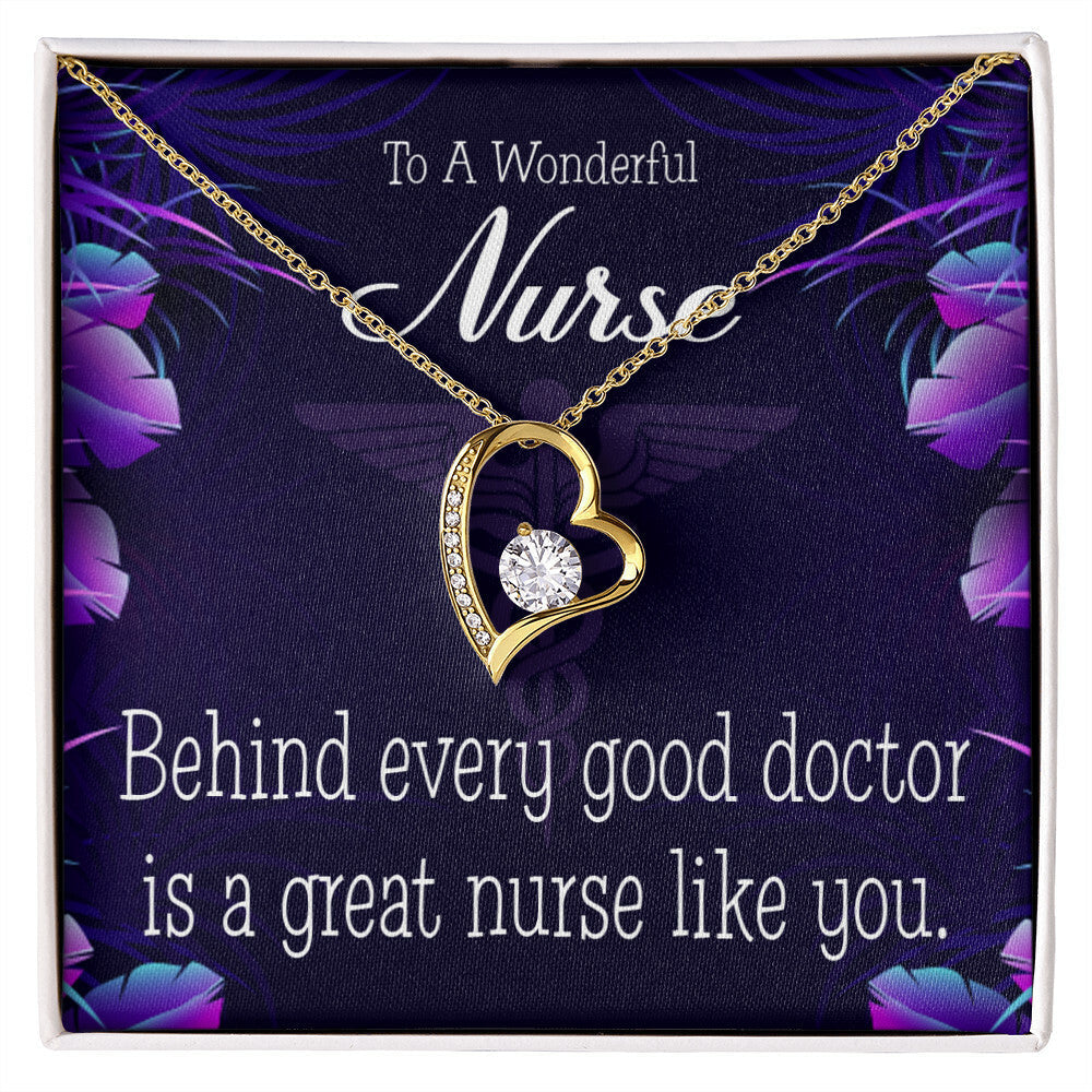 Behind Every Doctor Healthcare Medical Worker Nurse Appreciation Gift Forever Necklace w Message Card-Express Your Love Gifts