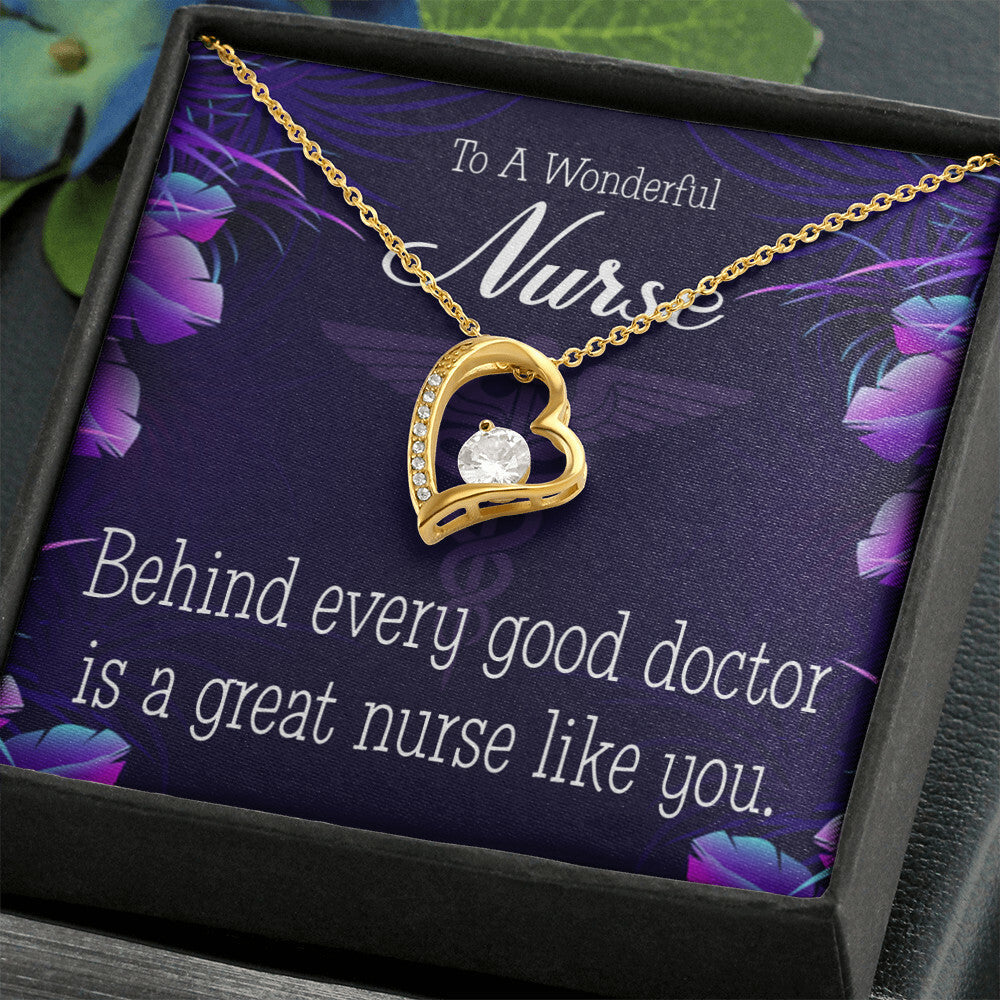 Behind Every Doctor Healthcare Medical Worker Nurse Appreciation Gift Forever Necklace w Message Card-Express Your Love Gifts