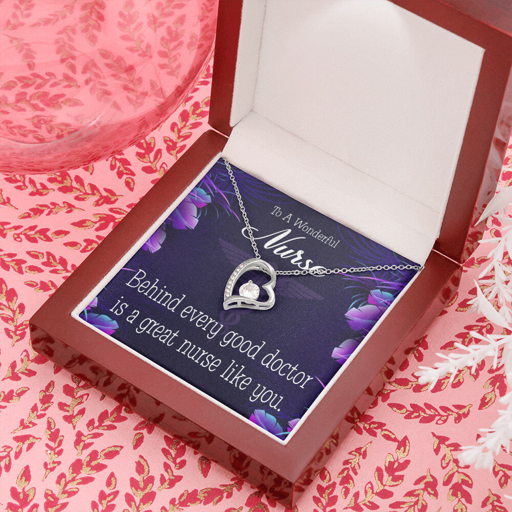 Behind Every Doctor Healthcare Medical Worker Nurse Appreciation Gift Forever Necklace w Message Card-Express Your Love Gifts