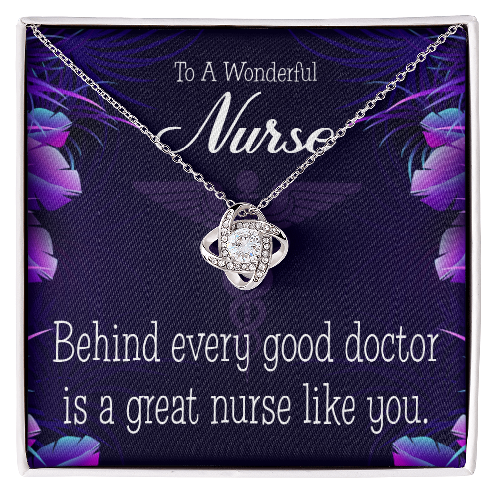 Behind Every Doctor Healthcare Medical Worker Nurse Appreciation Gift Infinity Knot Necklace Message Card-Express Your Love Gifts