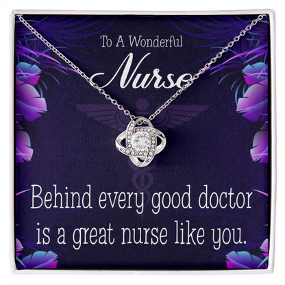 Behind Every Doctor Healthcare Medical Worker Nurse Appreciation Gift Infinity Knot Necklace Message Card-Express Your Love Gifts