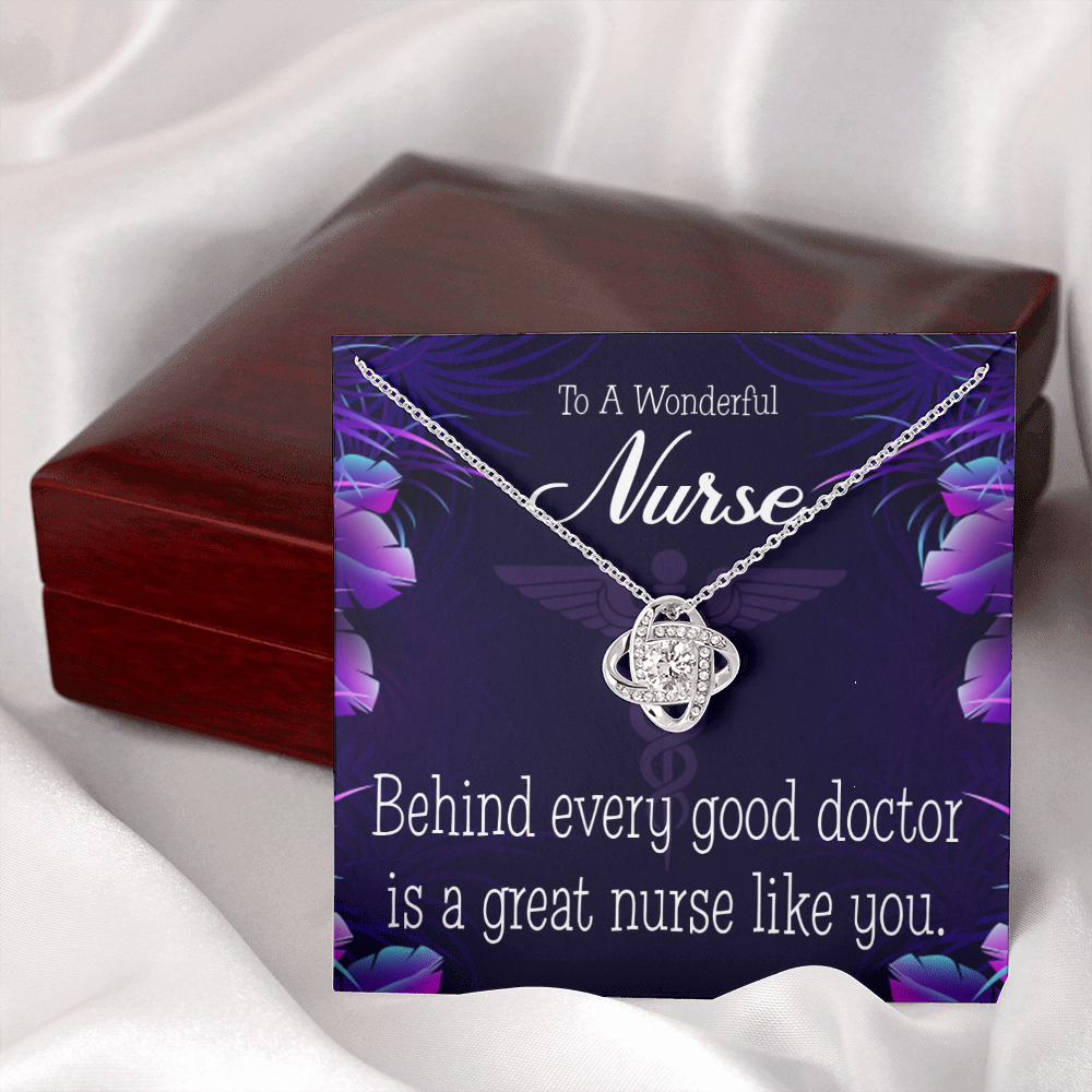Behind Every Doctor Healthcare Medical Worker Nurse Appreciation Gift Infinity Knot Necklace Message Card-Express Your Love Gifts