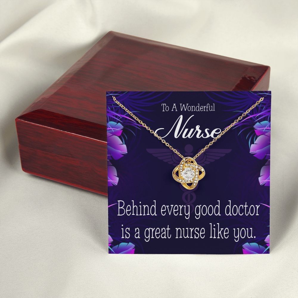 Behind Every Doctor Healthcare Medical Worker Nurse Appreciation Gift Infinity Knot Necklace Message Card-Express Your Love Gifts