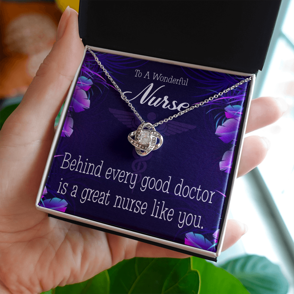 Behind Every Doctor Healthcare Medical Worker Nurse Appreciation Gift Infinity Knot Necklace Message Card-Express Your Love Gifts